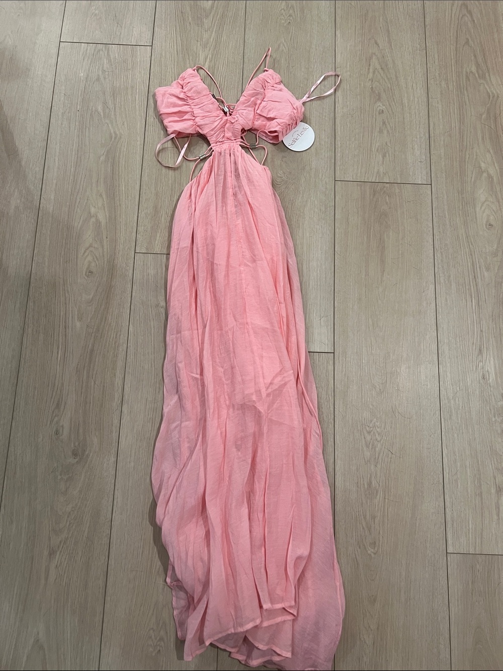 Selfie Leslie Pink Cut Out Maxi Dress